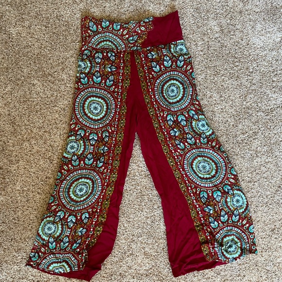 Wide legged multi colored pants - Picture 1 of 2